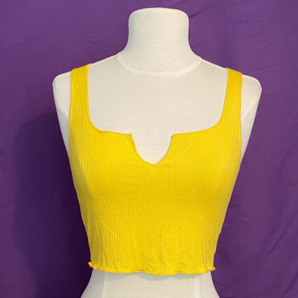 Vibrant Yellow Ribbed Tank Top from Intimately by Free People. XS.